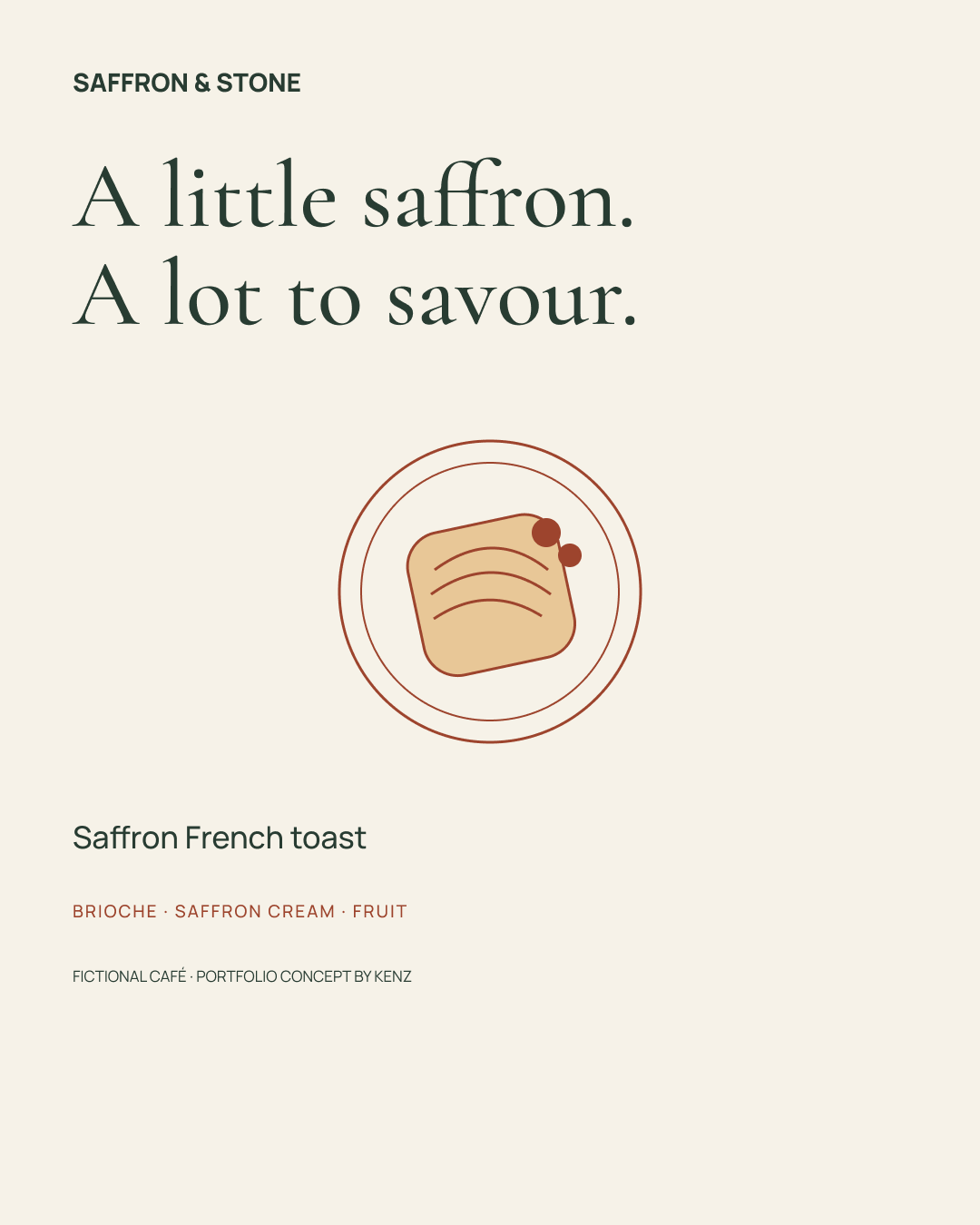 Saffron and Stone signature-dish promotional concept